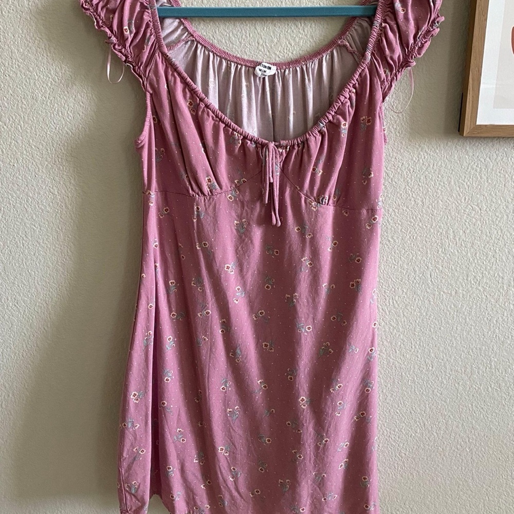 Pink floral mini sundress